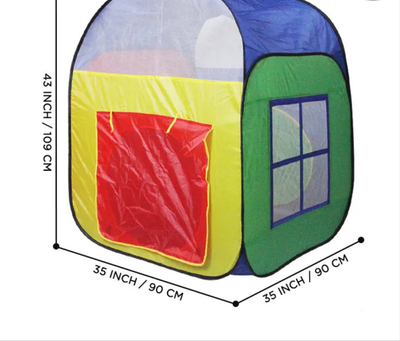 Play House Tent Series For Kids - Foldable With 2 Support Sticks - 50 Balls Included - Big Size