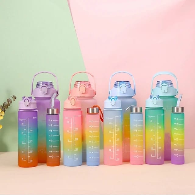 3 PCS WATER BOTTLE SET ( Multi Color )