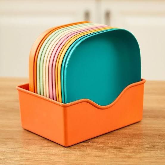 10 Pieces Plate Set With Holder