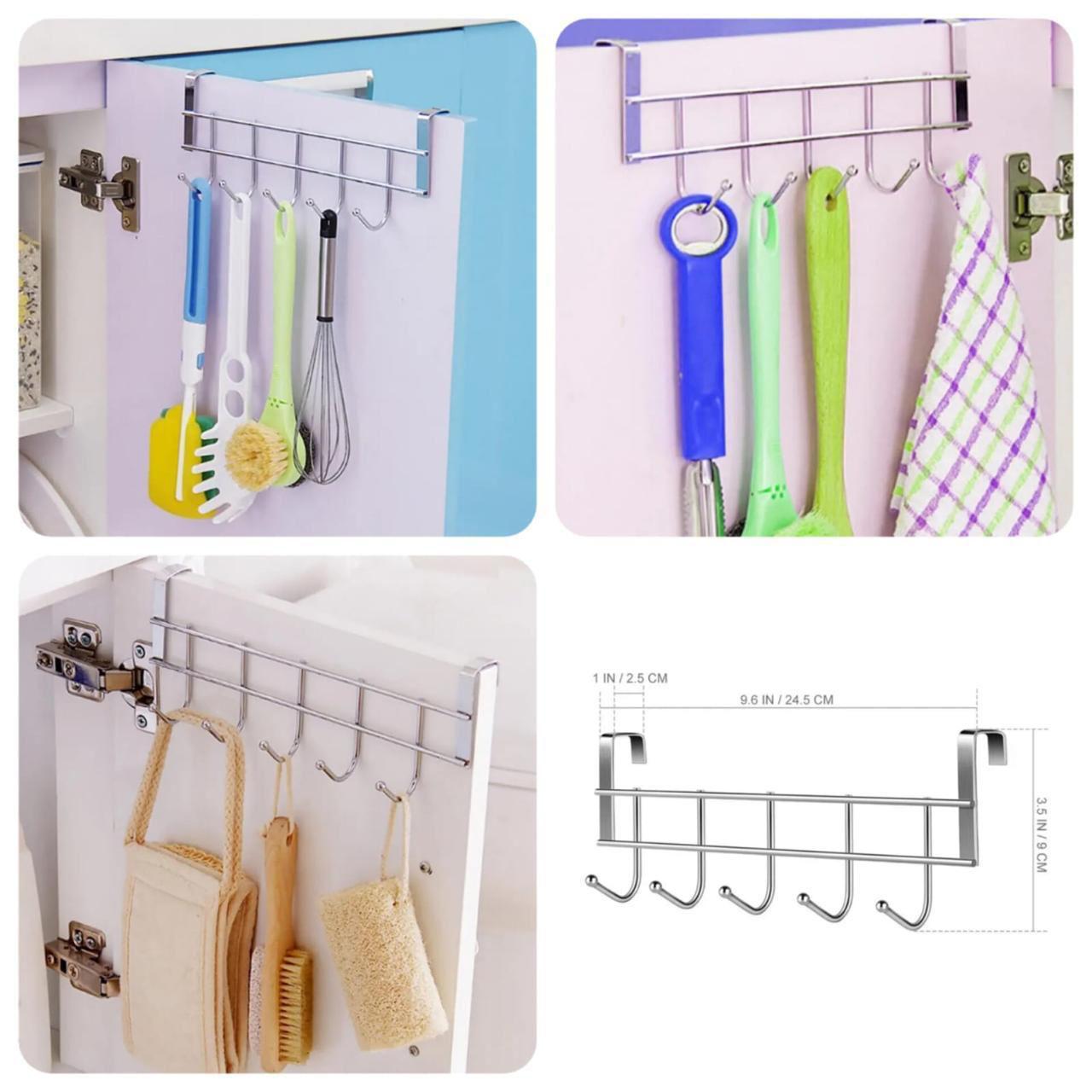 Metal over the Door 5 hooks Cabinet Hanger.