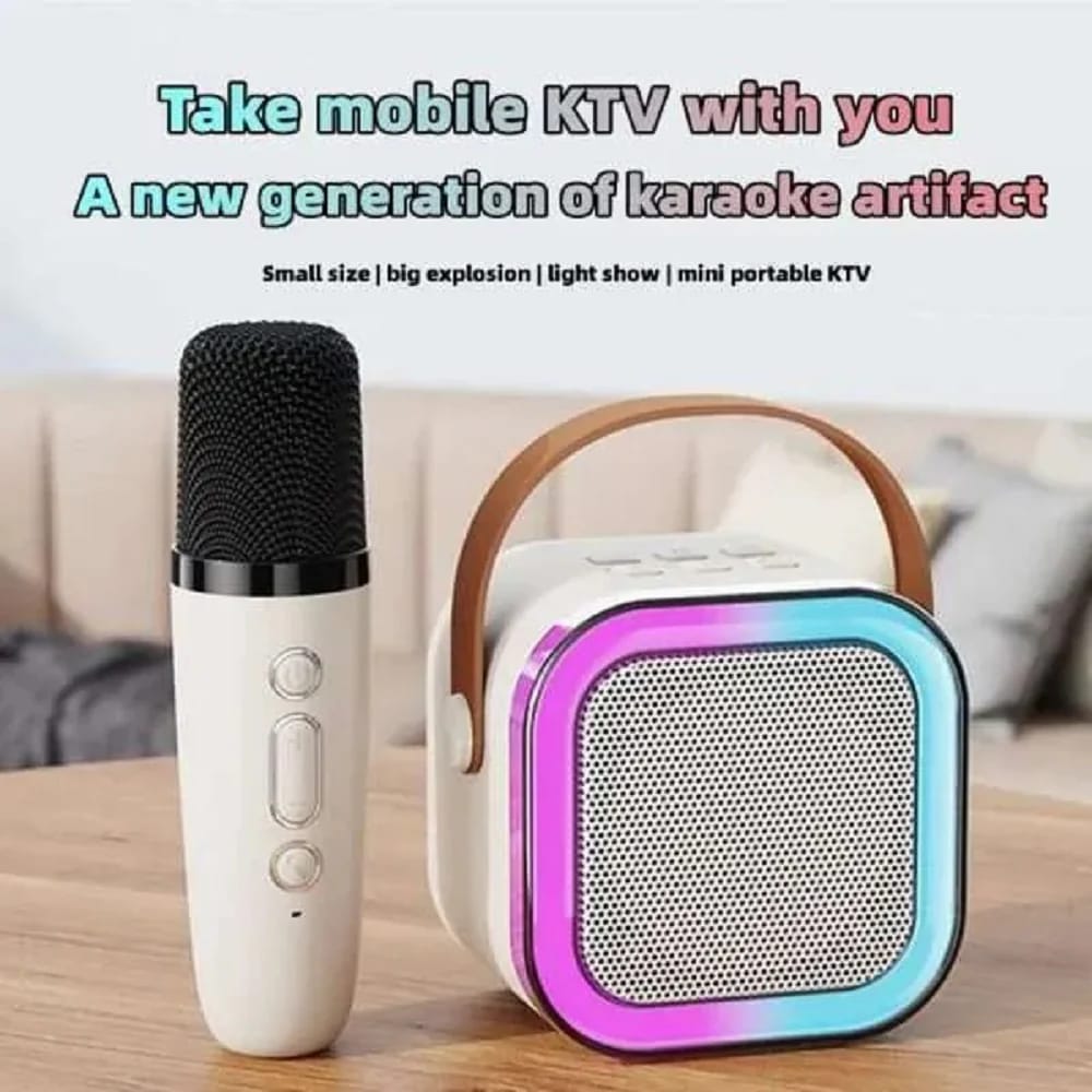 K12 Mini Audio Microphone Karaoke Family Wireless Bluetooth Speaker - (Get Writing Tablet Free)
