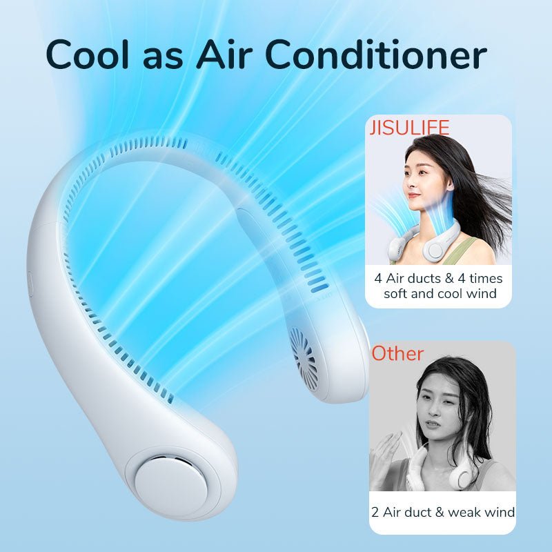USB Rechargeable Portable Bladeless Neck Fan  Box Pack