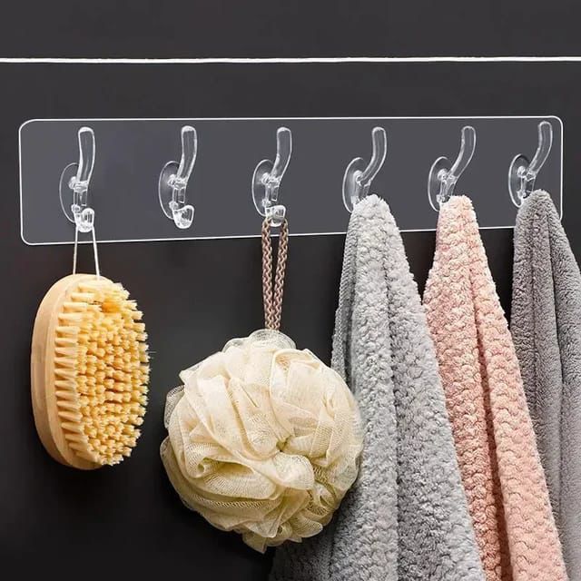 Transparent Plastic 6 Hook Patti