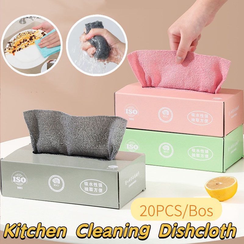 Pack of 20pcs Reusable MicroFiber Tissues Box