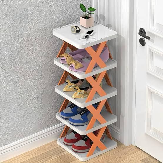 5 Layer X-Shoe Plastic Rack with Box Packing