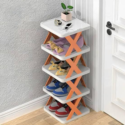 5 Layer X-Shoe Plastic Rack with Box Packing