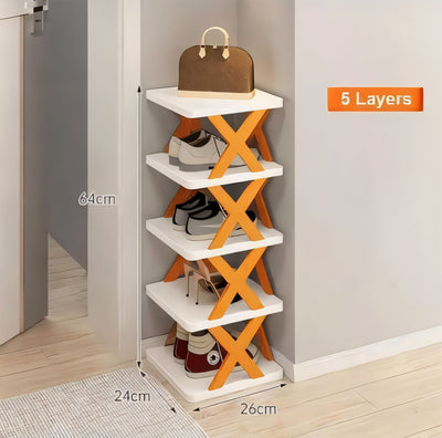 5 Layer X-Shoe Plastic Rack with Box Packing