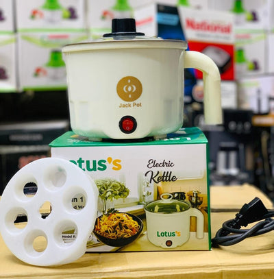 3 in 1 Electric Cooking Plastic Coated Pot with Egg Boiler