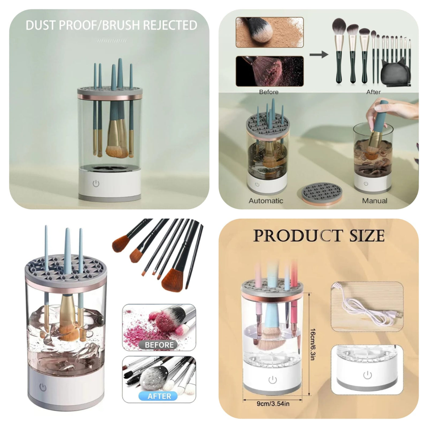 Electric Automatic Makeup Brush Cleaner