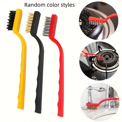 3pcs Multi-functional Kitchen Tool Wire Brush Set For Gas Stove, Rust And Dirt Removal, Cleaning Brush