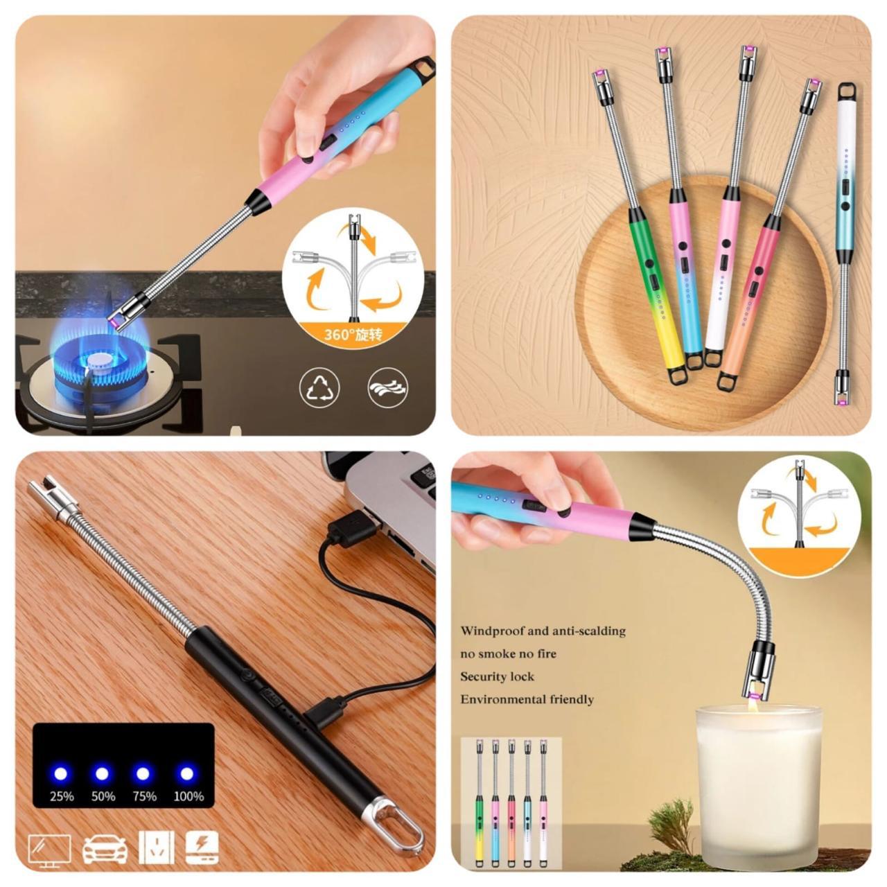 New Original USB Rechargeable Electric Arc Lighter, Flameless Kitchen Lighter, Plasma Arc to Light Candle, Windproof/Candle Lighter, Best for BBQ's Grill