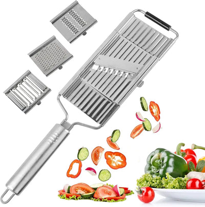Multi-Purpose Vegetable Slicer,Stainless Steel Shredder Cutter Grater Slicer,Manual Food Chopper Vegetable Cutter Kitchen Tools