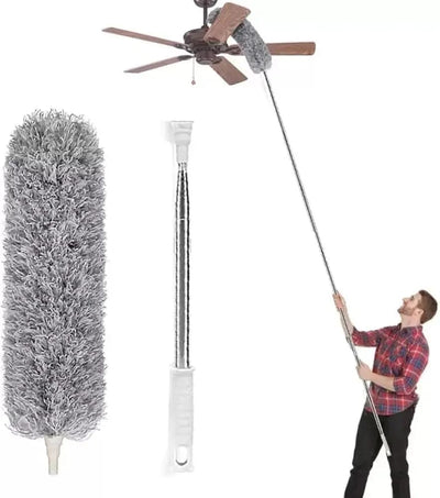 Flexible Duster for Fan Cleaning Mop with Long Rod Spider Web Cleaner Stick Fan Cleaning