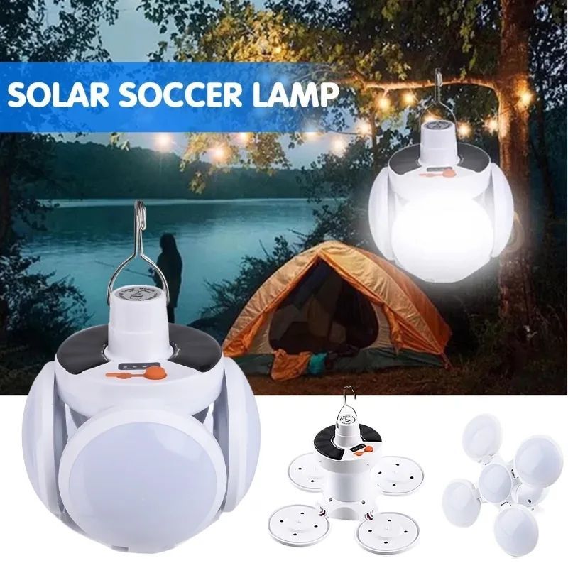 Solar 2in1 Charging Foldable Hanging 5 Bulbs Light