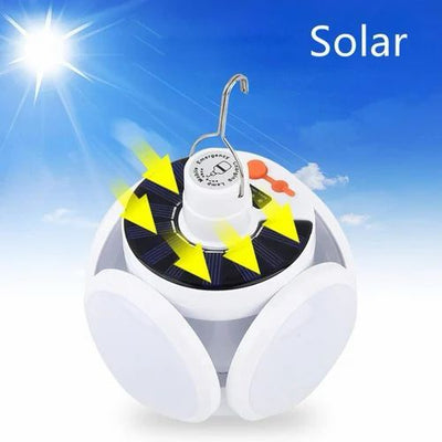 Solar 2in1 Charging Foldable Hanging 5 Bulbs Light