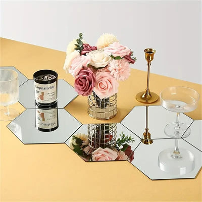 12 Pcs Classic Style Hexagonal Wall Mirror Sets