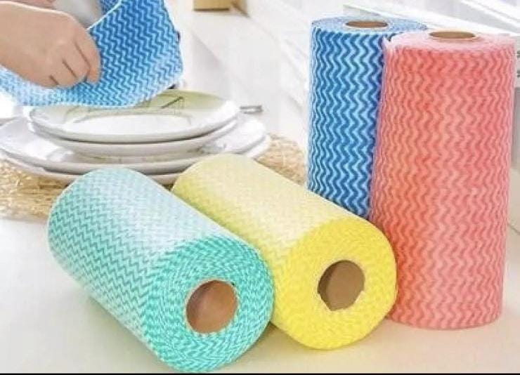 Kitchen Dish Wash Reusable Cleaning Wipe Cloths Sheet Roll