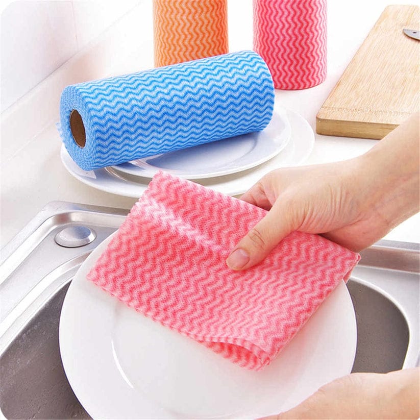 Kitchen Dish Wash Reusable Cleaning Wipe Cloths Sheet Roll