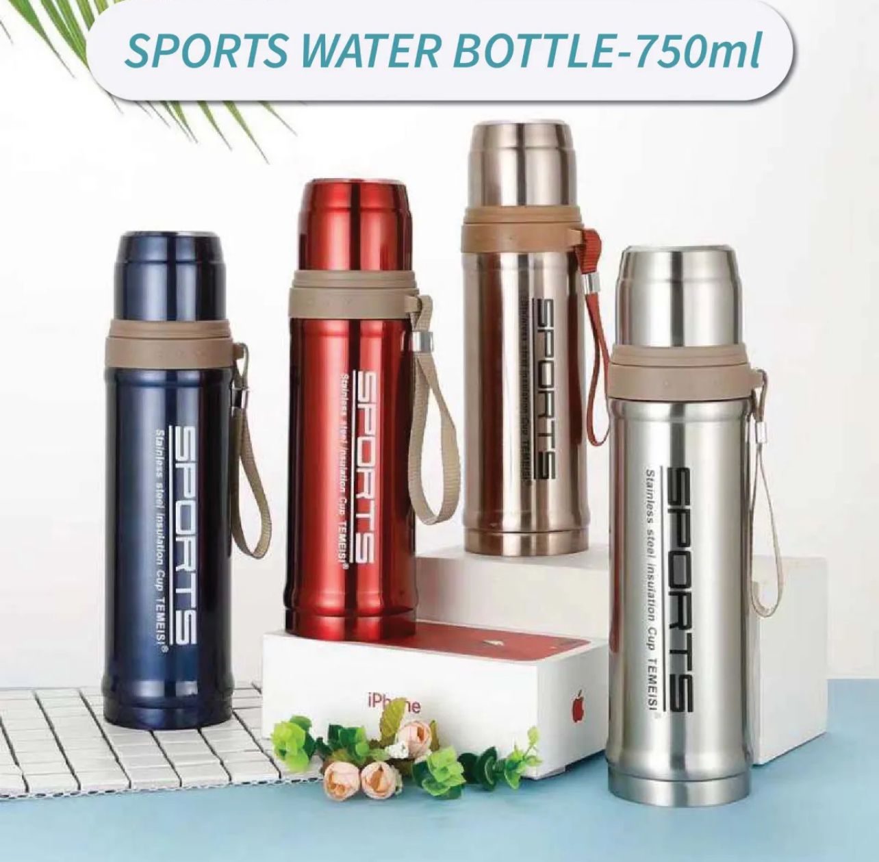 750 ML Sports Water Bottle Stainless Steel