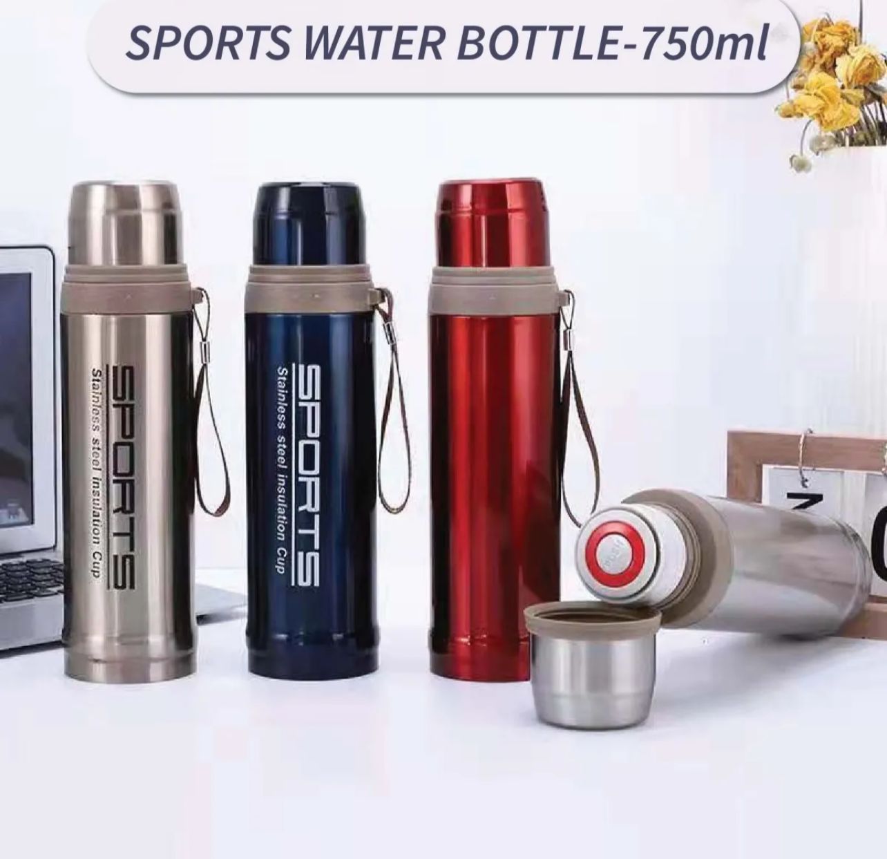 750 ML Sports Water Bottle Stainless Steel