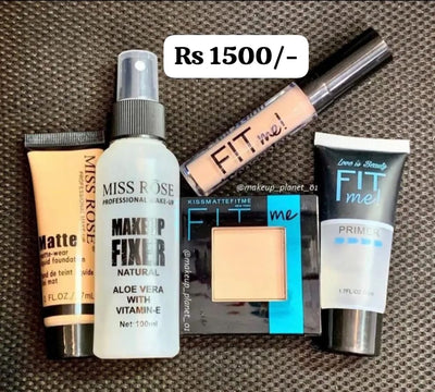 5 Items Face Makeup Bundle (MR Tube , concelor , Fixer + FP & Tube primer)