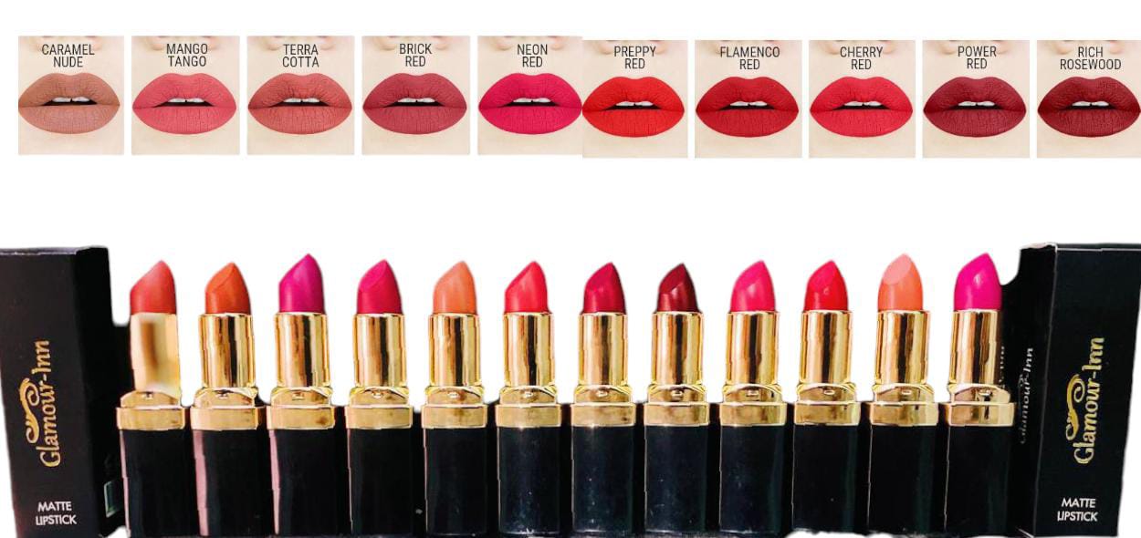 Glamour-Inn Matte Lipstick💄 12 Pieces Box