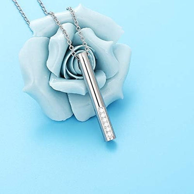 Stainless Steel Stone Bar Locket With Chain