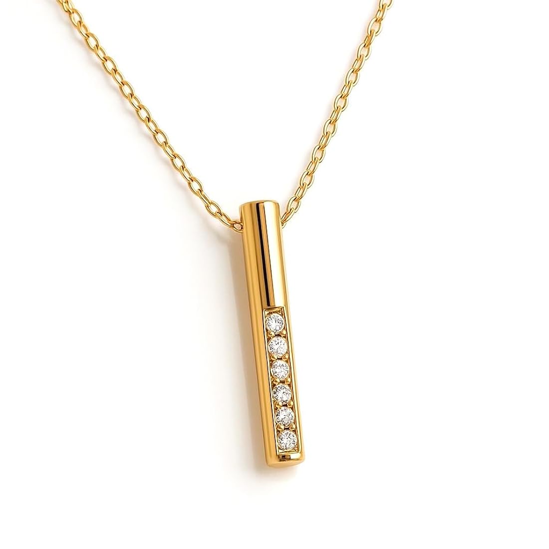 Stainless Steel Stone Bar Locket With Chain