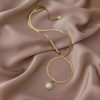 Stainless Steel Cube Locket and Herring Bone Chain