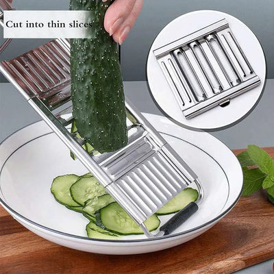 Multi-Purpose Vegetable Slicer,Stainless Steel Shredder Cutter Grater Slicer,Manual Food Chopper Vegetable Cutter Kitchen Tools