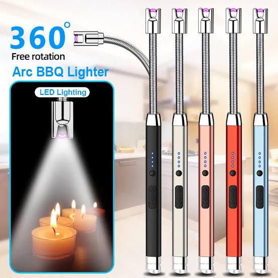 New Original USB Rechargeable Electric Arc Lighter, Flameless Kitchen Lighter, Plasma Arc to Light Candle, Windproof/Candle Lighter, Best for BBQ's Grill