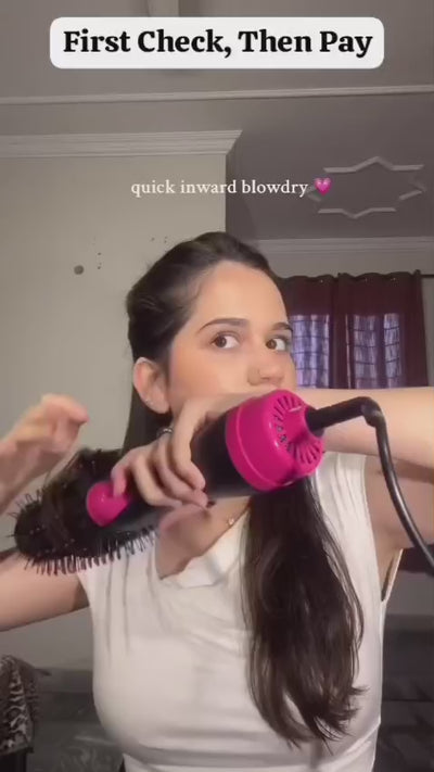 3-In-1 Hot Air Brush Original One Step Hair Dryer & Styler And Volumizer - (Ice Roller Free)