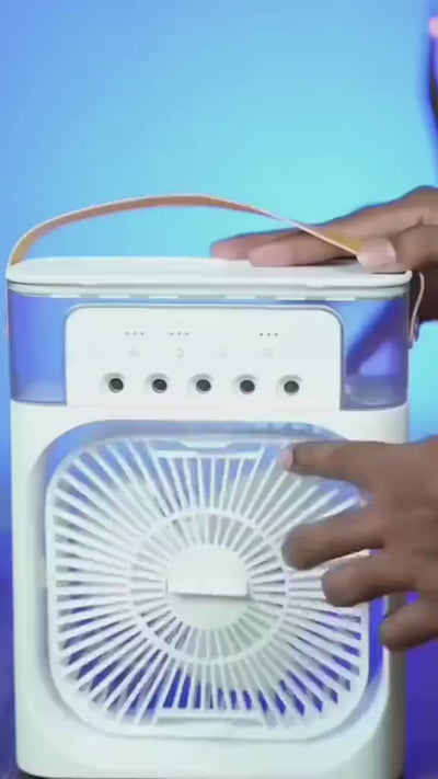 Portable Air Conditioner Fan Usb Electric Fan With Led Night Light Fine Mist Water And Humidifier Function Led Night Light Water Mist Large Size
