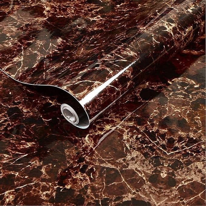 Self Adhesive Black And White  Marble Sheet for Kitchen - Anti Oil and Heat Resistant Wallpaper