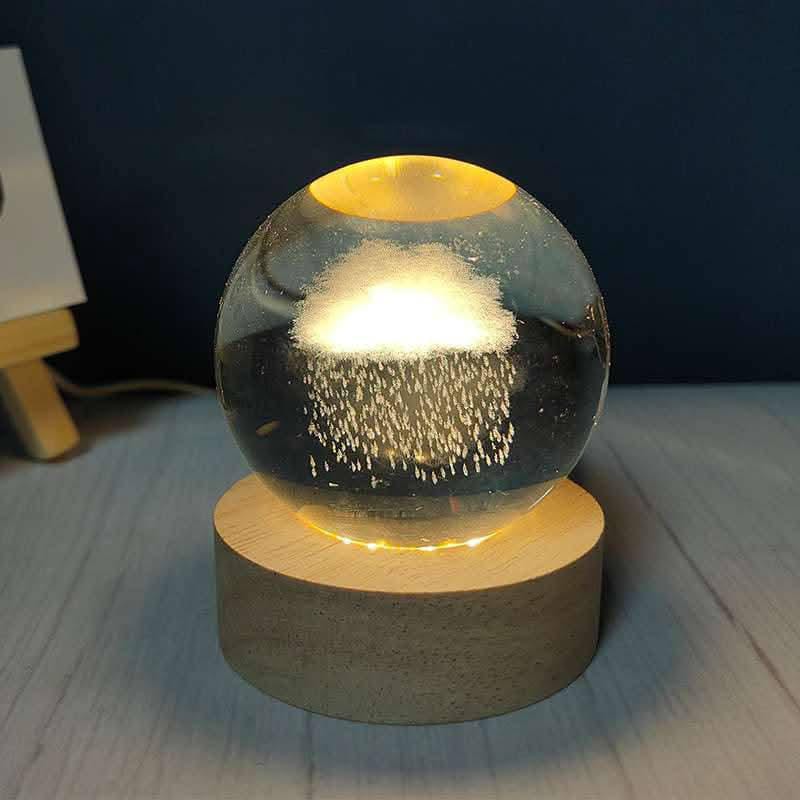 3D Crystal Ball Light, Glowing Planet Crystal Ball Lamp, Warm Bedside Light, Luminous Decor