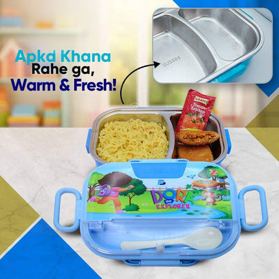 Pro 1200ML+ XLarge LeakProof Heavy 304 Stainless Steel Two Portions LunchBox with Spoon and Lids