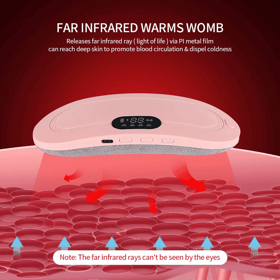 Period Cramps Pain Relief Menstural Heating Belt – Soothing Heat and Vibration Therapy (Ice Roller Free)