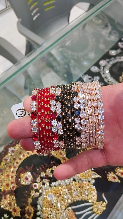 Zircon Bangles 6 Piece Set