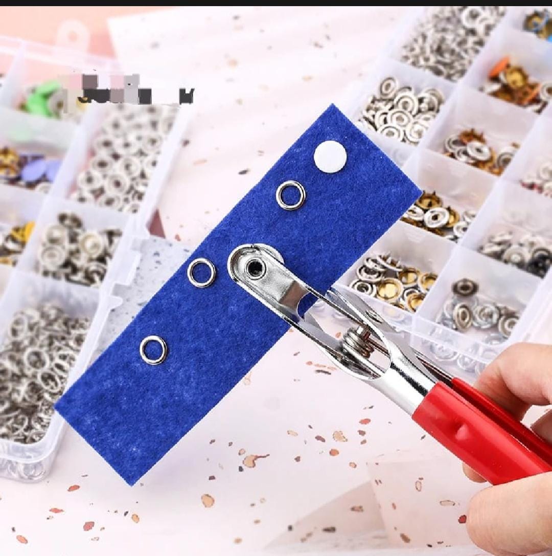 Metal Snap Buttons with Fastener Pliers Press Tool Kit tichbutton Machine With 50 Buttons