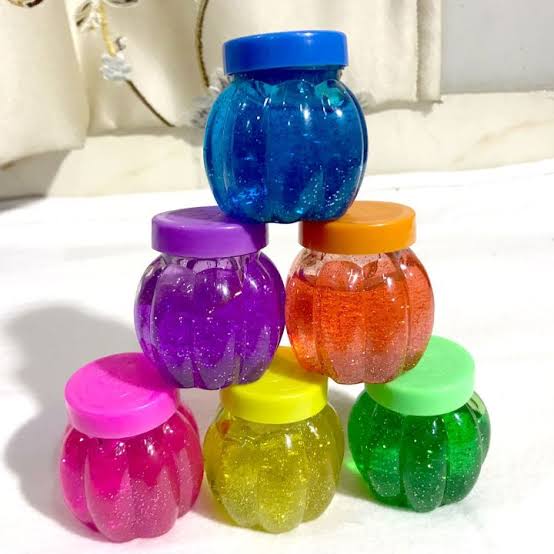 Colorful Glitter Slime Jars – 6pcs Pack | Non-Toxic, Stretchy & Fun Sensory Toy