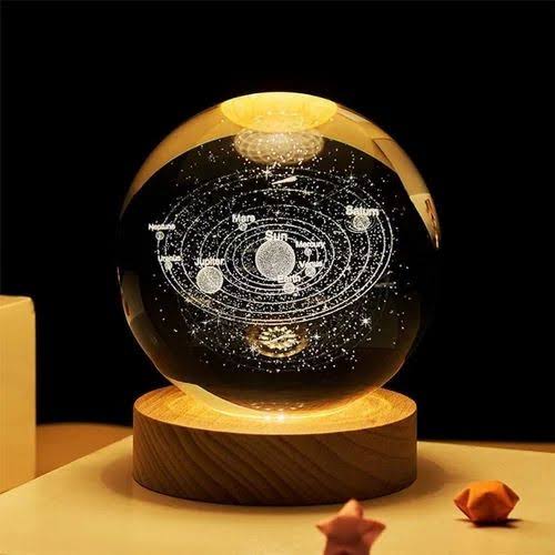 3D Crystal Ball Light, Glowing Planet Crystal Ball Lamp, Warm Bedside Light, Luminous Decor