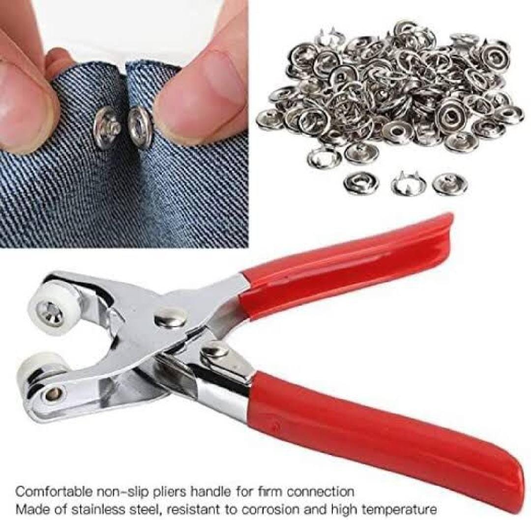 Metal Snap Buttons with Fastener Pliers Press Tool Kit tichbutton Machine With 50 Buttons