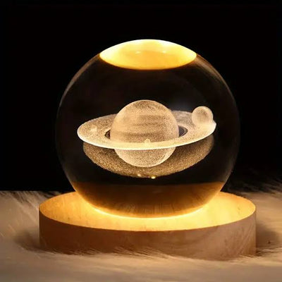 3D Crystal Ball Light, Glowing Planet Crystal Ball Lamp, Warm Bedside Light, Luminous Decor
