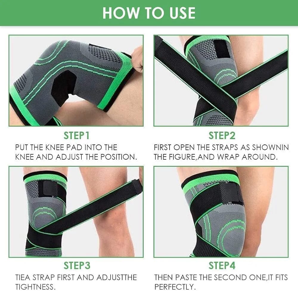 Knee Support Band for Pressure Weaving with 3D Weave Protection Against Injury Pressure Adjustable Knee Support for Men and Women