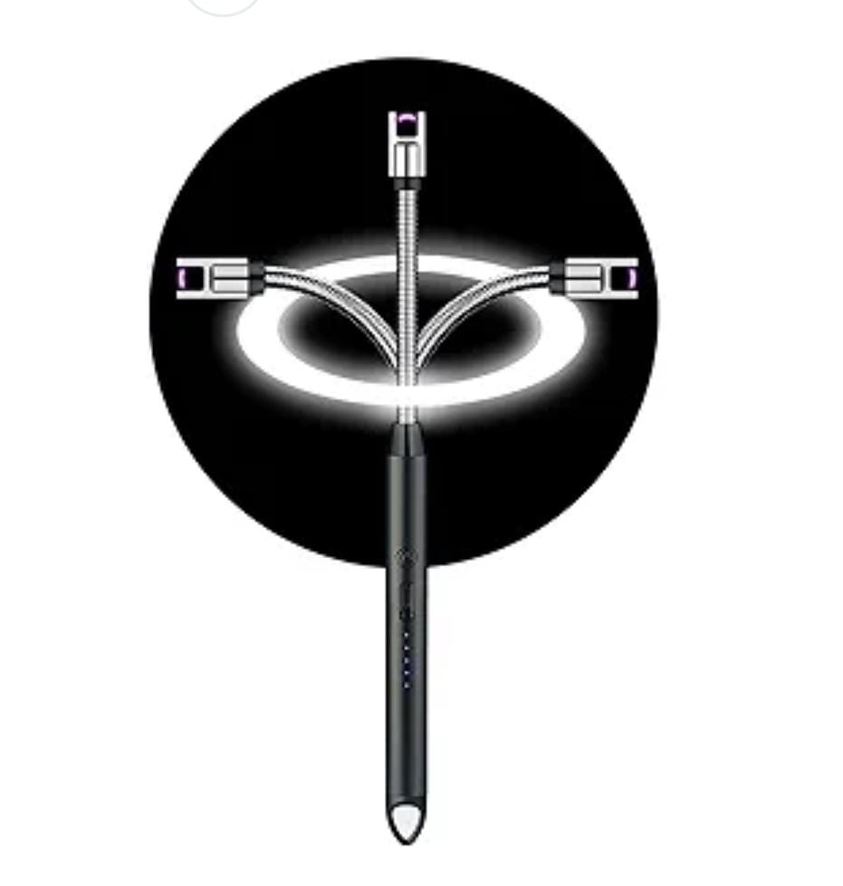 New Original USB Rechargeable Electric Arc Lighter, Flameless Kitchen Lighter, Plasma Arc to Light Candle, Windproof/Candle Lighter, Best for BBQ's Grill