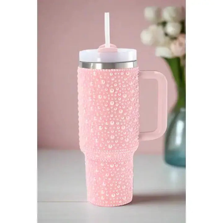 New Pearl Diamond 40oz Fashionable tumblers with straw lid
