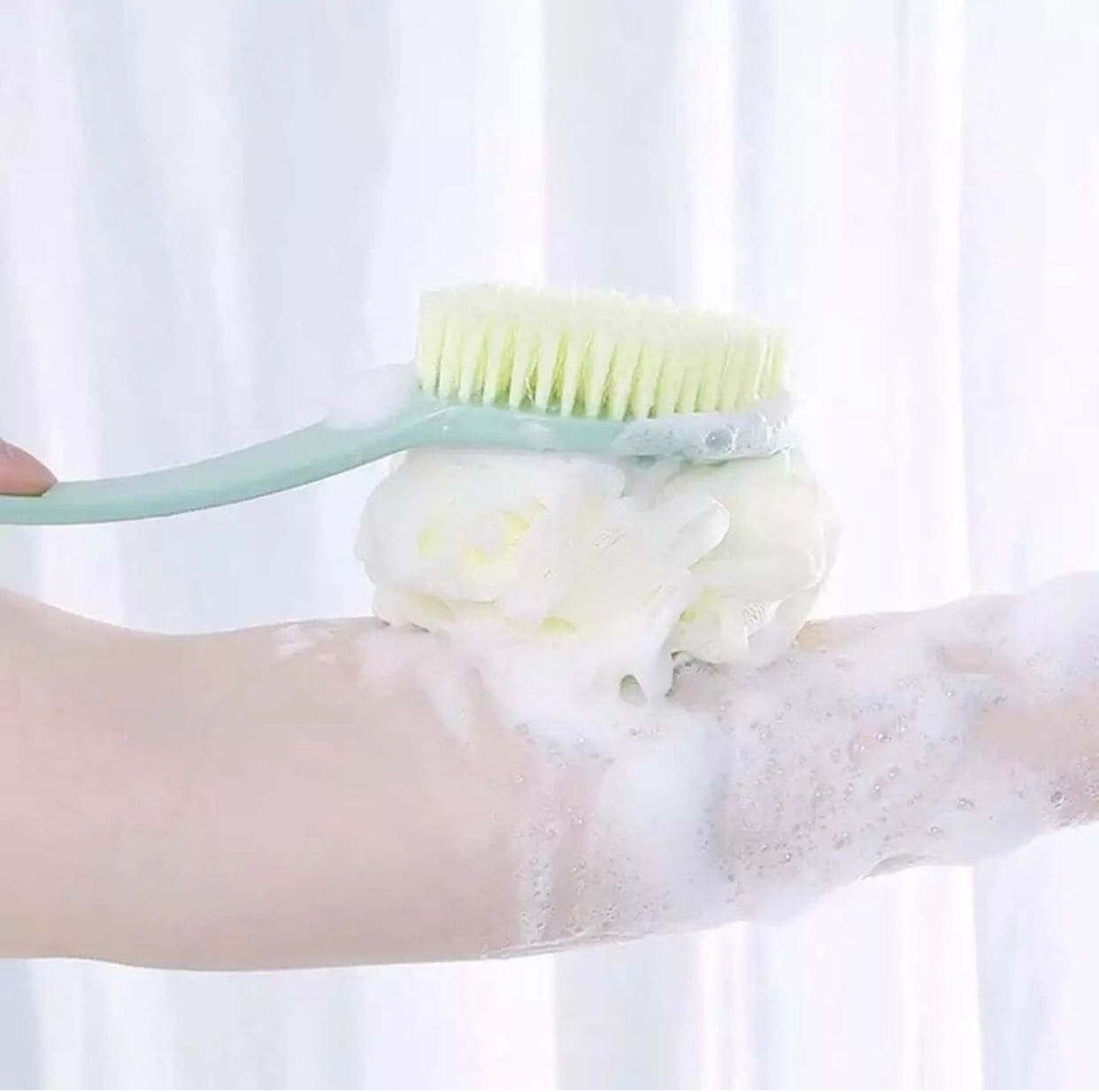 2 In 1 Bathing Scrubbing Long Handle Shower Body Brush