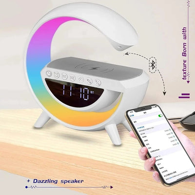 BT-3401 RGB LED Bluetooth Speaker with Wireless Phone Charger and LED lights