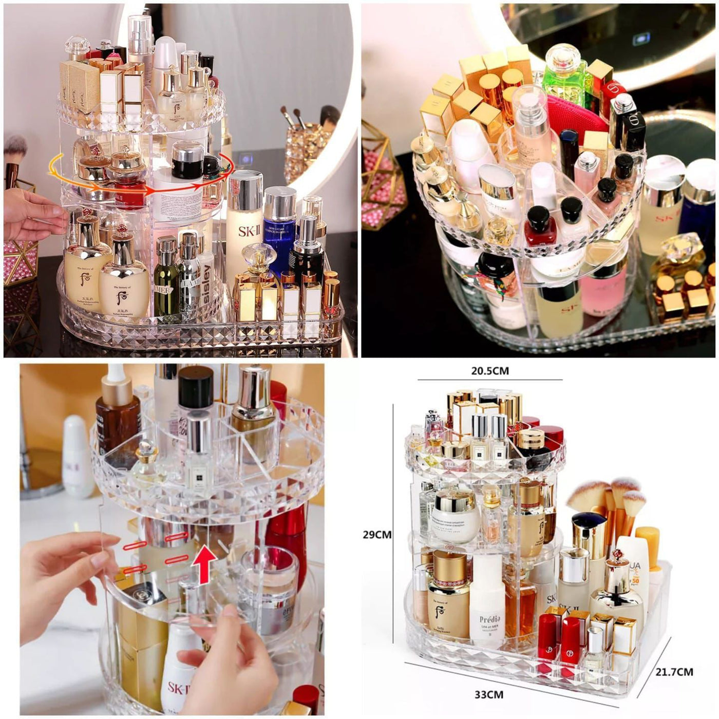 2 in 1 360 Cosmetic Organizer (Acrylic)