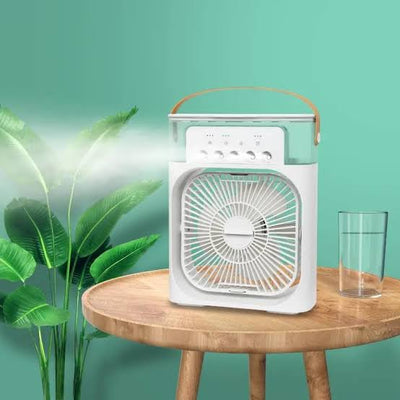 Portable Air Conditioner Fan Usb Electric Fan With Led Night Light Fine Mist Water And Humidifier Function Led Night Light Water Mist Large Size